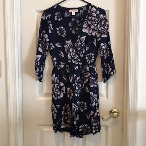 M band of gypsies blue & floral print dress